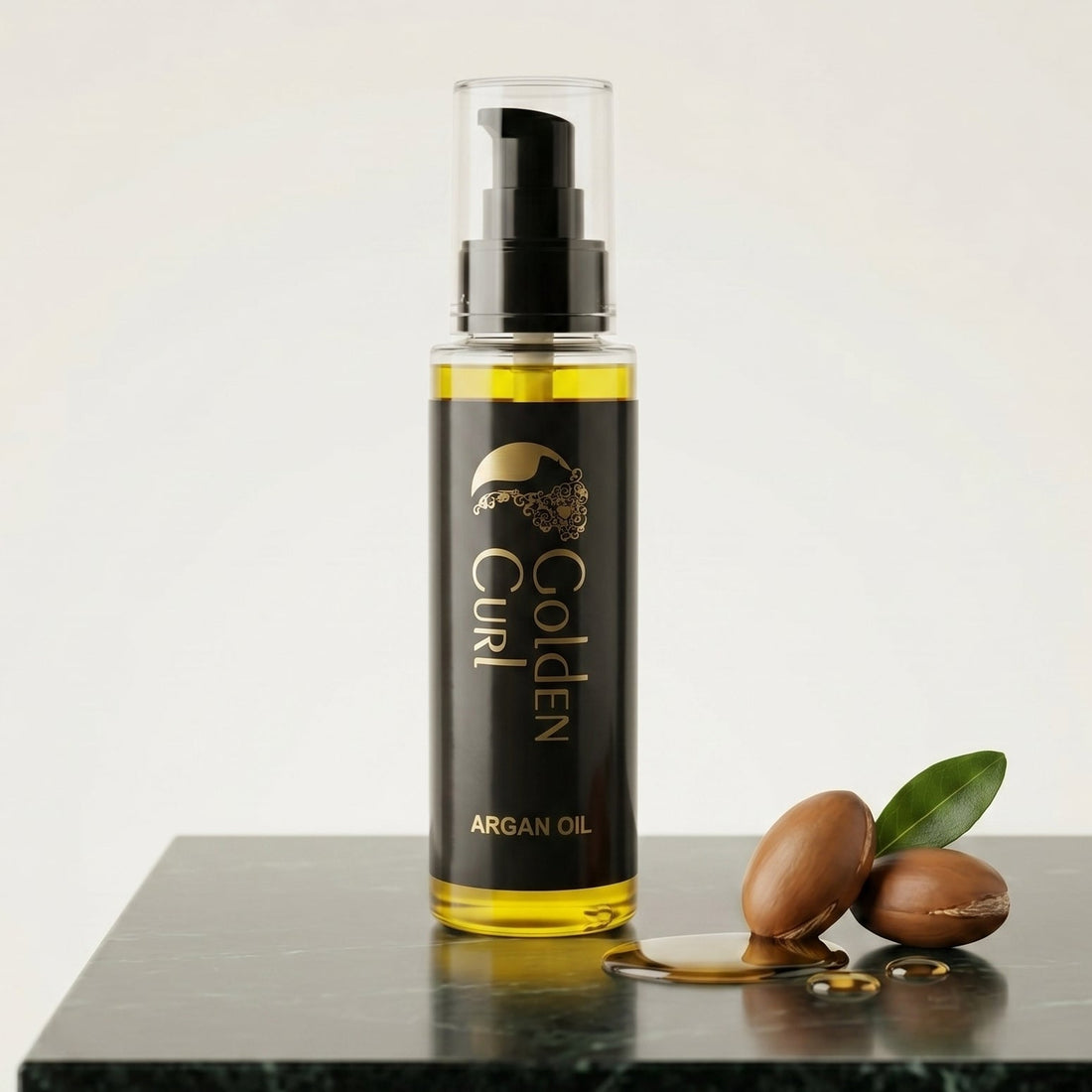 Huile d'Argan Pure — Cheveux Soyeux, Brillants & Sans Frisottis
